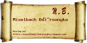 Miselbach Bársonyka névjegykártya